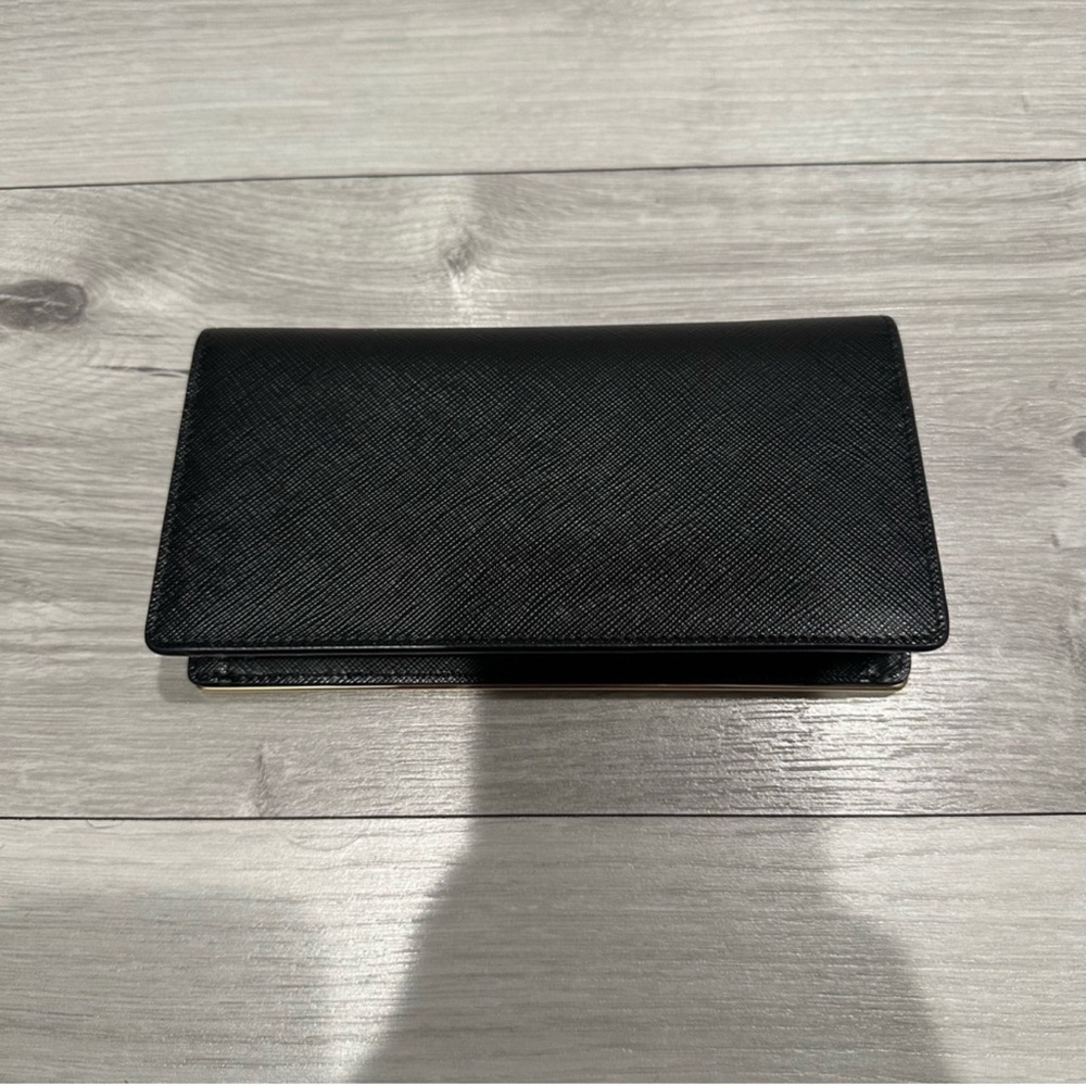 Prada Black and Gold Saffiano Leather Wallet on a Chain - Picture 5 of 11